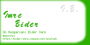 imre bider business card
